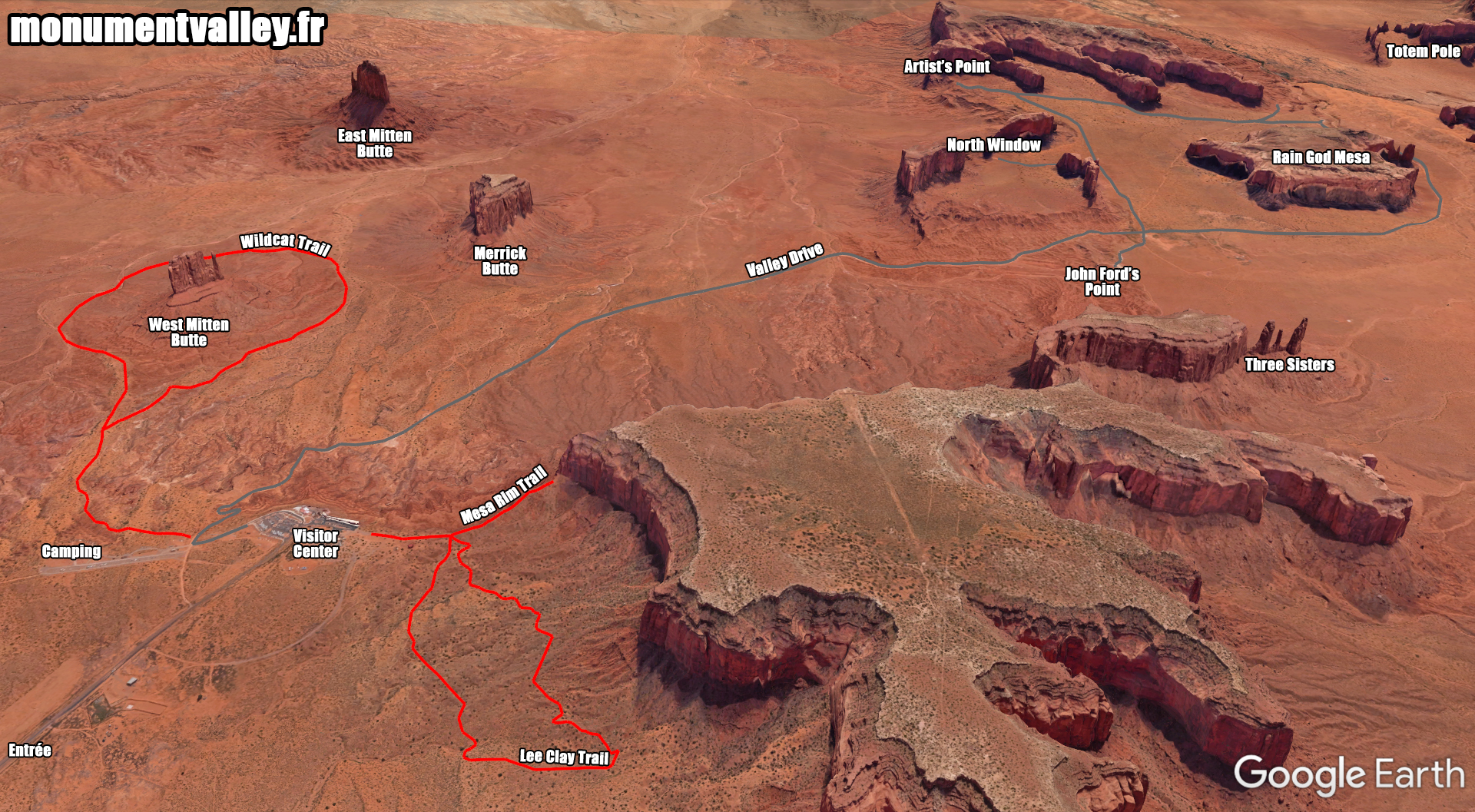 Carte 3D de Monument Valley